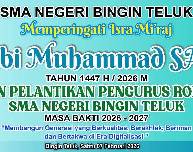 SMAN Bingin Teluk Rayakan Isra Mi'raj & Pelantikan Pengurus Rohis 2026/2027